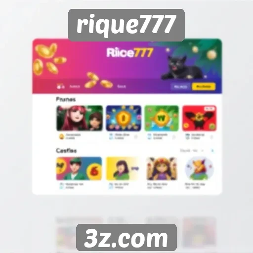 Análise da interface do site rique777